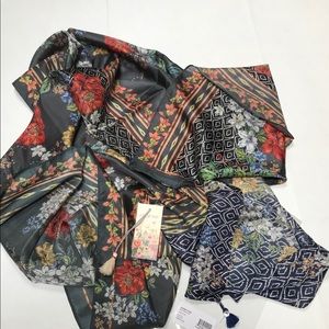 Johnny Was large SASSY silk scarf 84x60. Multi